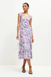 Floral Sleeveless Split Midi Dress