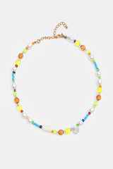 Faux Pearl Beaded Pendant Necklace