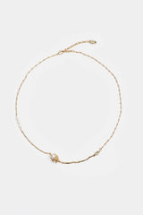 Faux Pearl Rose Necklace