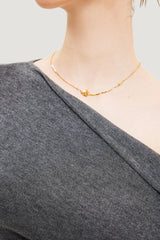 Faux Pearl Rose Necklace