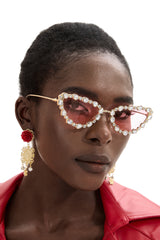 Oval Full Rhinestone Glasses