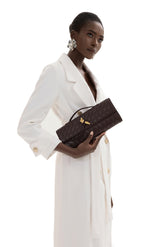 Solid Faux Leather Tote Clutches Bag