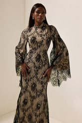 Lace Long Sleeve Maxi Dress