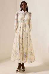 Floral Rhinestone Bottom Midi Dress