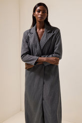 Stripe Long Sleeve Trench OverCoat