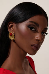 Vintage Metal Irregular Shape Stud Earrings