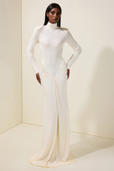 Solid Gathering Cut-Out Maxi Dress
