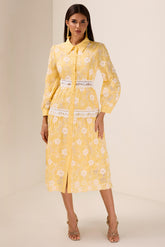 Lace Floral Flapped Midi Dress