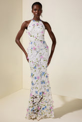 Lace Embroidered Sleeveless Maxi Dress