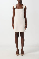 Solid 3D Flower Sleeveless Mini Dress