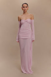 Solid Luxury Off-Shoulder Maxi Dress