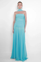 Gathering Solid Sleeveless Maxi Dress