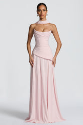 Solid Off-Shoulder Tie-Up Maxi Dress