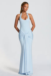Jersey Halter Neck Tie-Up Maxi Dress