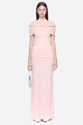 Solid Jersey Gathering Maxi Dress