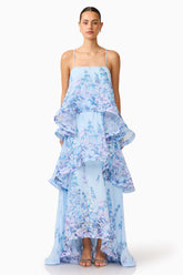 Floral Ruffle Slip Midi Dress
