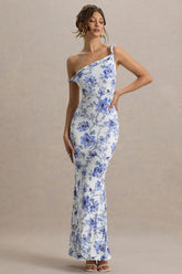 Jersey Floral Skew Collar Maxi Dress