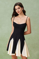 Contrast Color Slip Mini Dress