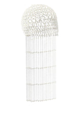 Faux Pearl Braided Tassel Hat