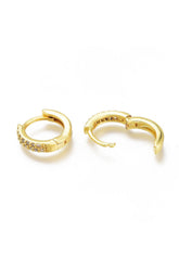 Rhinestone Metal Round Earrings