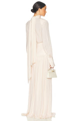 Solid Long Sleeve Top & Maxi Skirt Set