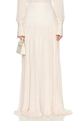 Solid Long Sleeve Top & Maxi Skirt Set