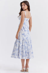 Floral Corset Cami Midi Dress