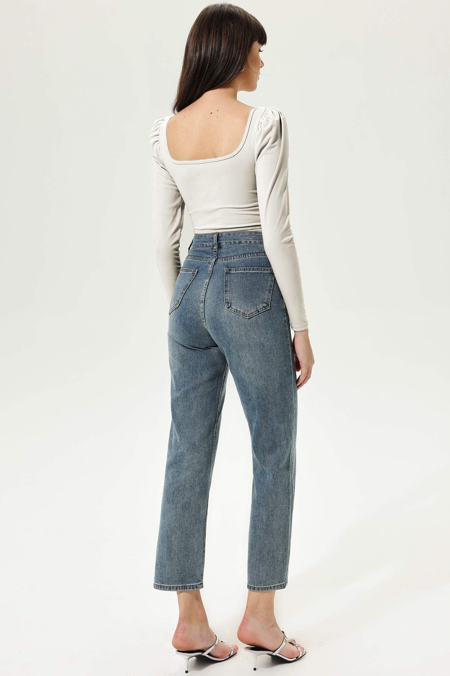 Puff Sleeve Long Sleeve Corset Top