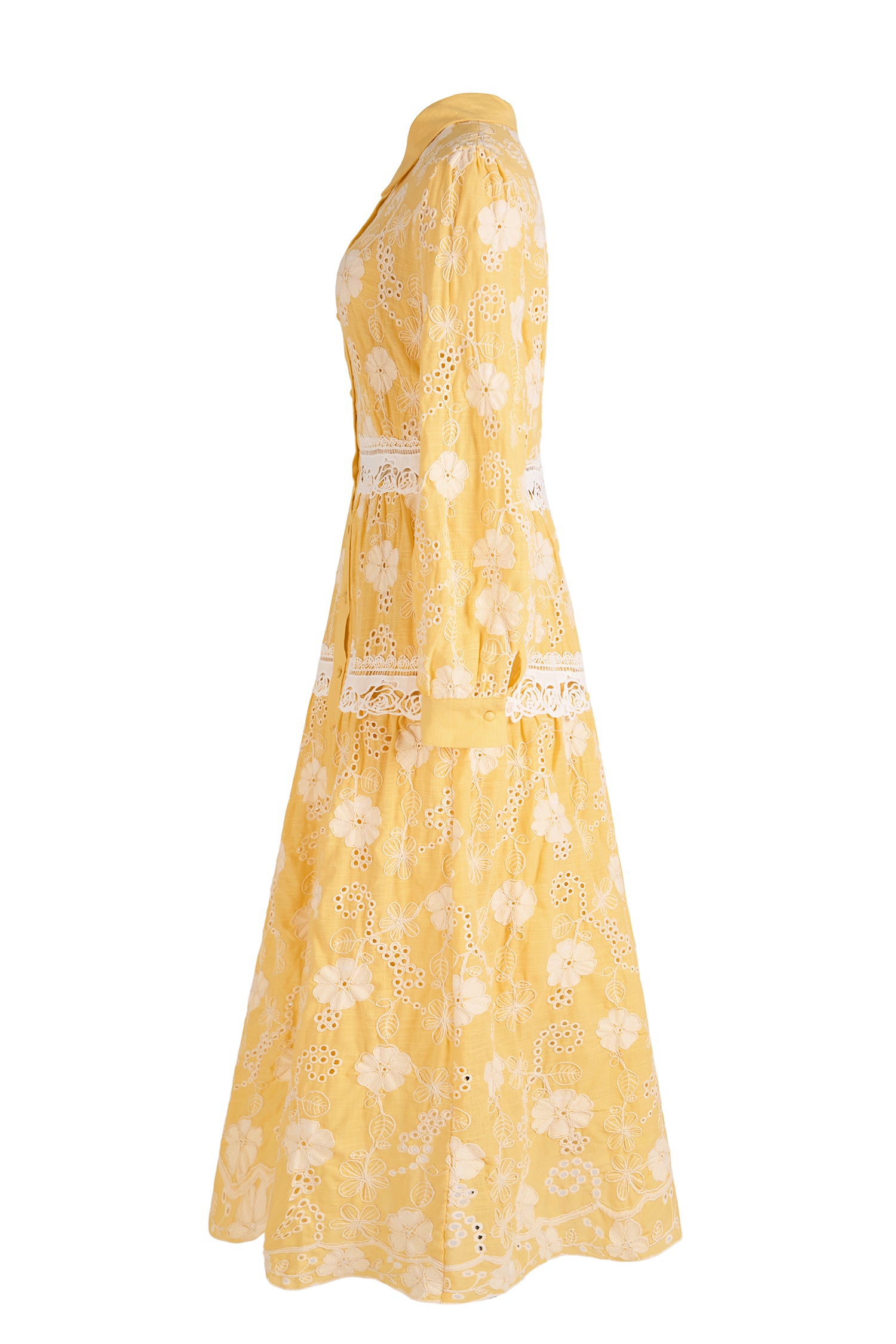 Lace Floral Flapped Midi Dress