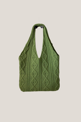 Heart Pattern Braided Tote Bag