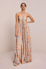 Paisley Halter Neck Cut-Out Maxi Dress