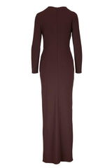 Jersey Ruched Round Neck Maxi Dress