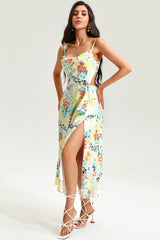 Floral Backless Cut-Out Cami Midi Dress