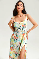 Floral Backless Cut-Out Cami Midi Dress