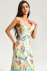 Floral Backless Cut-Out Cami Midi Dress