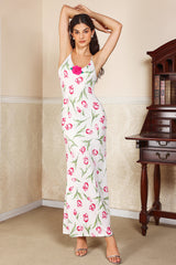 3D Flower Floral Sleeveless Slim Maxi Dress