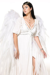 V-Neck Split Maxi Dress White