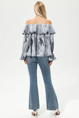 Off-Shoulder Ruffle Hem Top