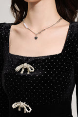 Faux Pearl Heart Pattern Necklace