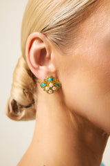 Faux Pearl Faux Diamond Stud Earrings
