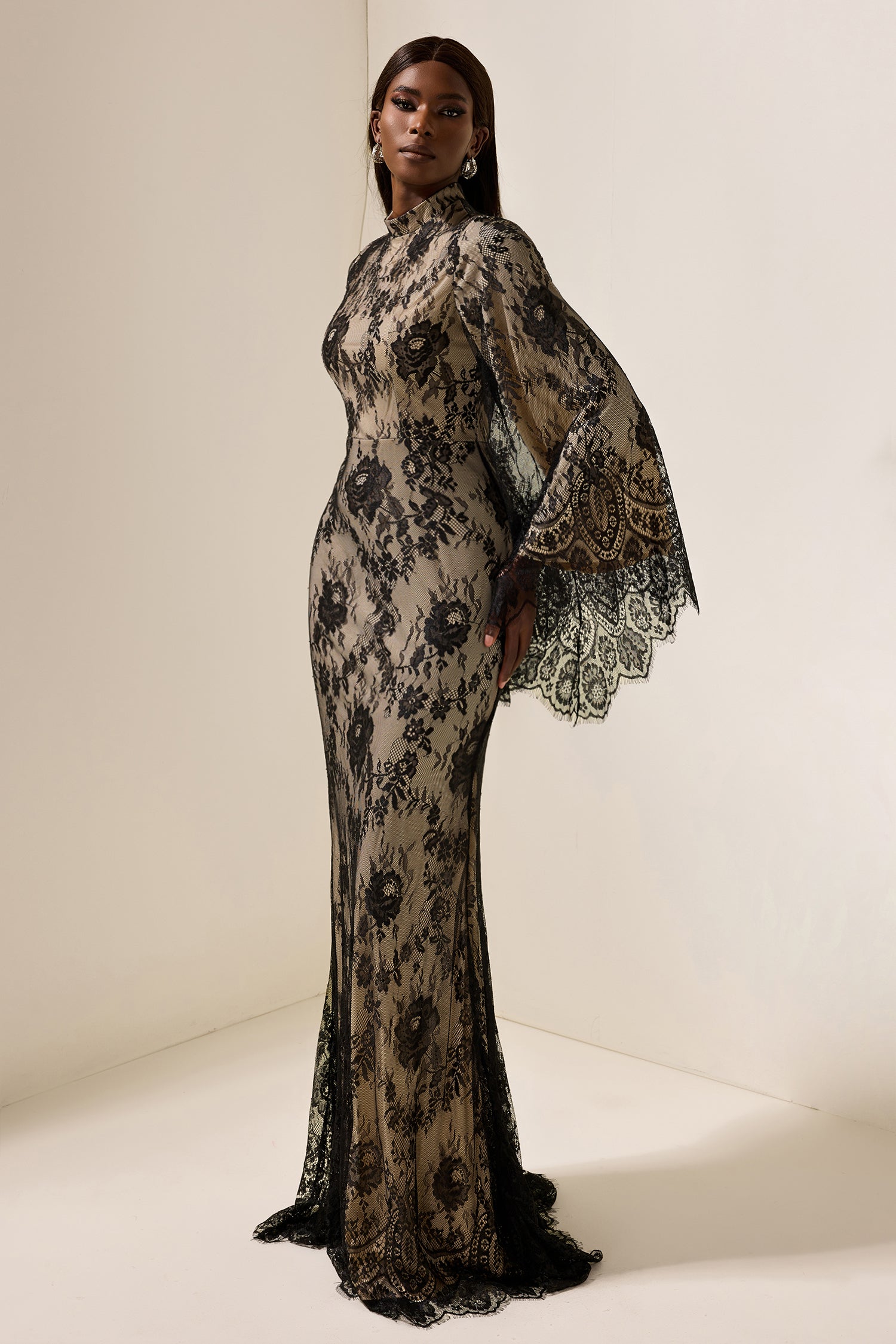 Lace Long Sleeve Maxi Dress