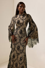 Lace Long Sleeve Maxi Dress