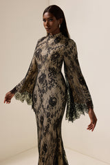 Lace Long Sleeve Maxi Dress