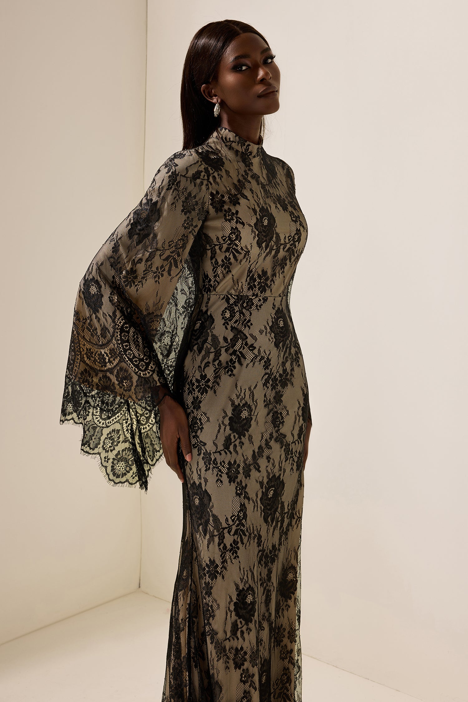 Lace Long Sleeve Maxi Dress