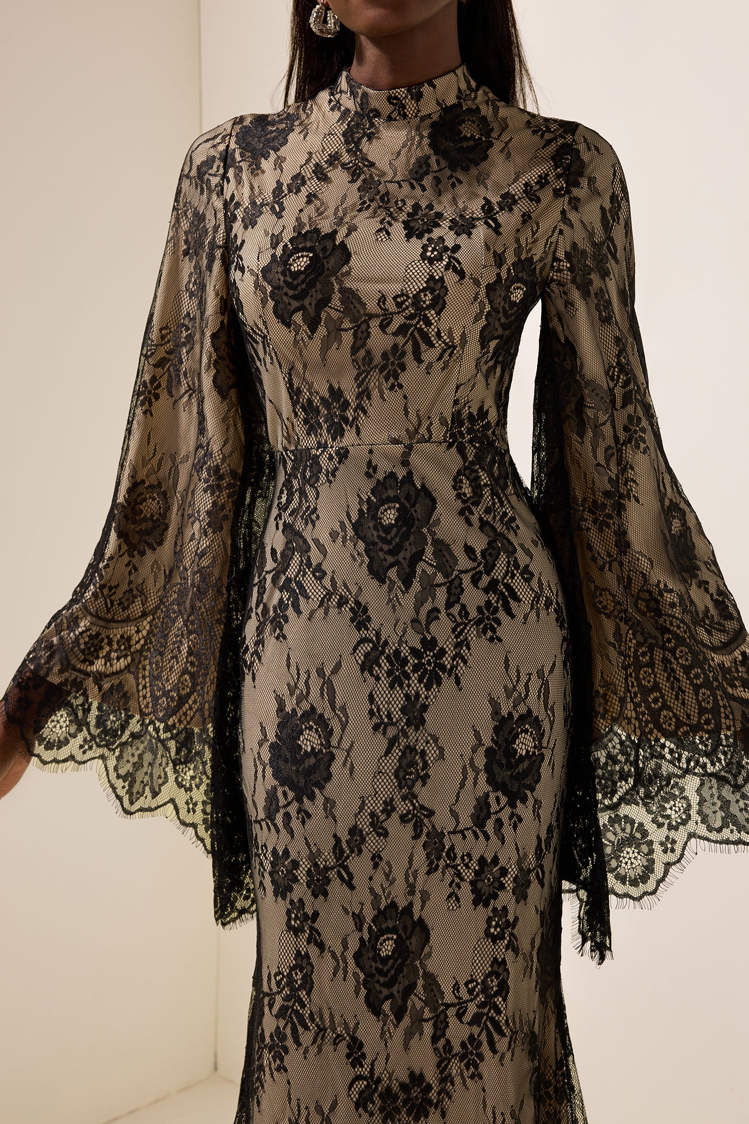 Lace Long Sleeve Maxi Dress