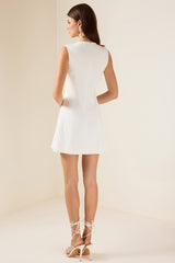 3D Flower Sleeveless Round Neck Mini Dress