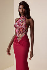 Sequin Embroidered Splicing Maxi Dress