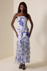 Floral Off-Shoulder Ruffle Maxi Dress