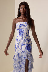 Floral Off-Shoulder Ruffle Maxi Dress