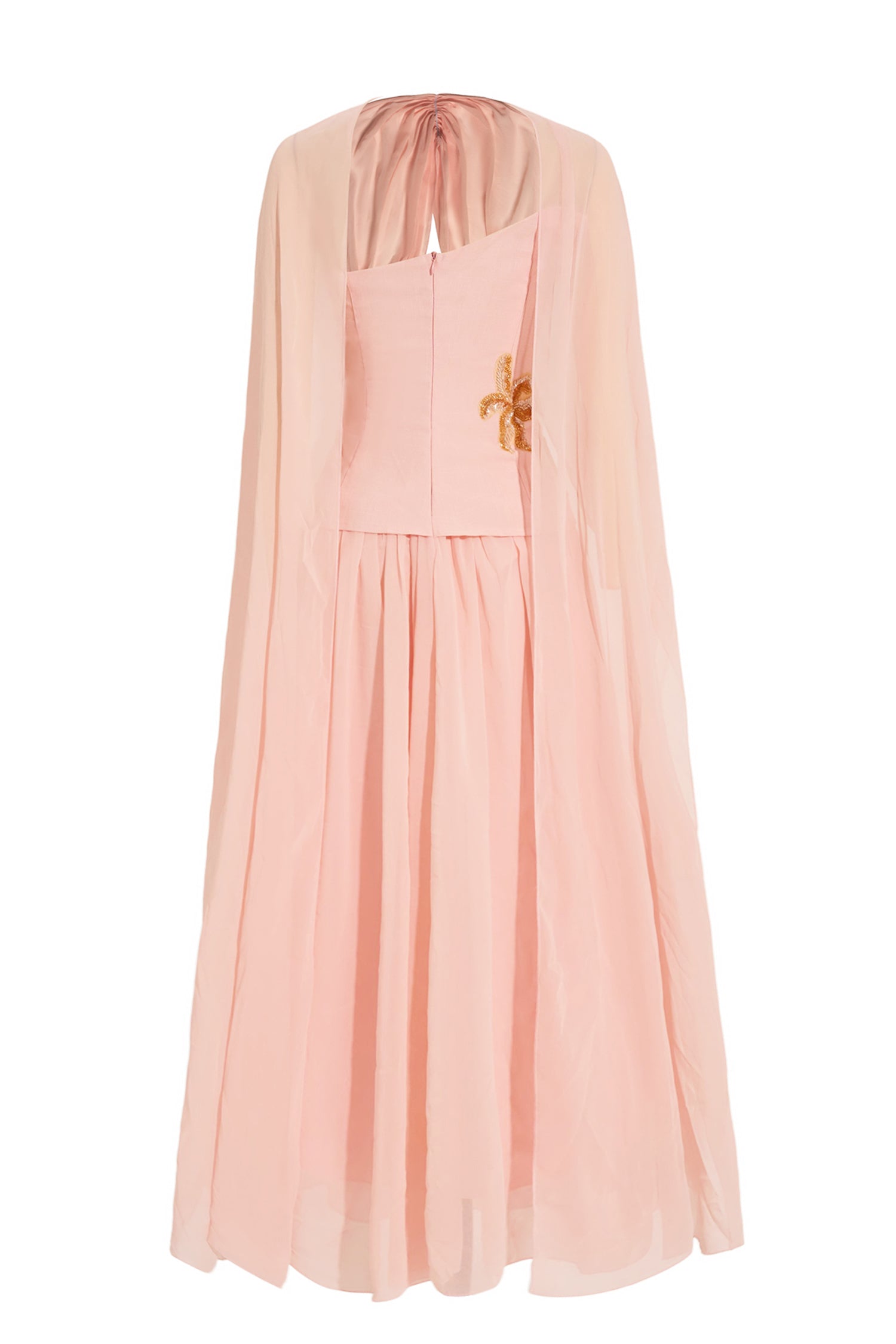 Sequin Embroidered Chiffon Midi Dress
